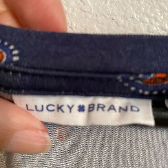 Lucky XL Navy Knit Paisley Print Dress, Boho AOP, Bohemian, Retro Style OF-1 - Picture 6 of 12